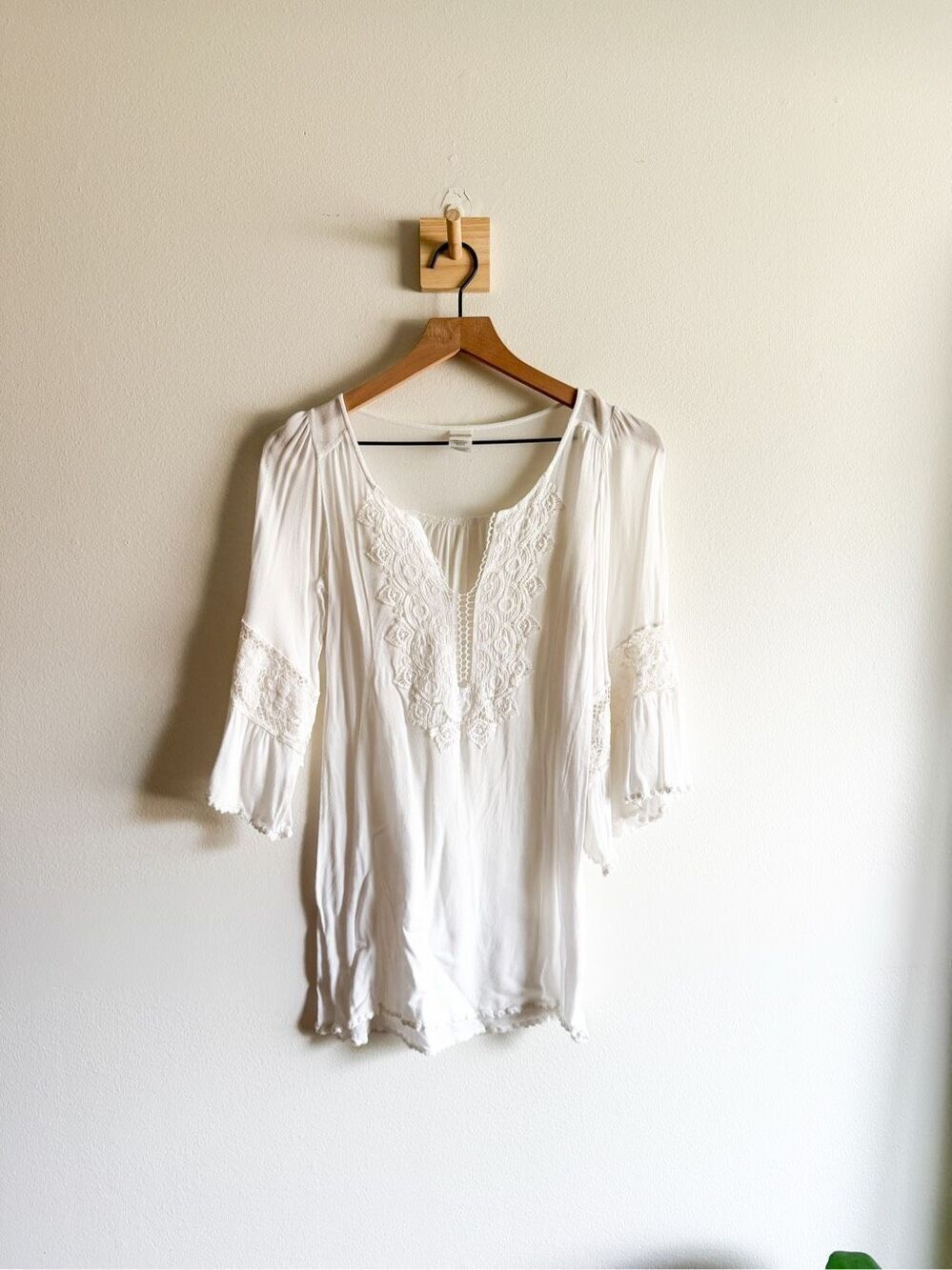 L Space White Lace Detail Swim Dress Coverup Size XS
